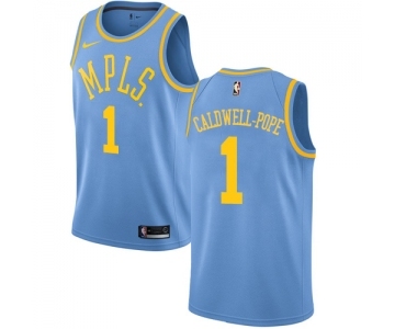 Men's Nike Los Angeles Lakers #1 Kentavious Caldwell-Pope Authentic Blue Hardwood Classics NBA Jersey