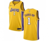 Men's Nike Los Angeles Lakers #1 Kentavious Caldwell-Pope Swingman Gold Home NBA Jersey - Icon Edition