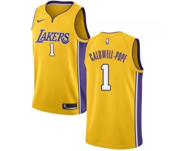 Men's Nike Los Angeles Lakers #1 Kentavious Caldwell-Pope Swingman Gold Home NBA Jersey - Icon Edition