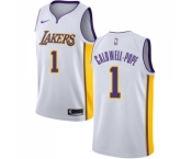 Men's Nike Los Angeles Lakers #1 Kentavious Caldwell-Pope Swingman White NBA Jersey - Association Edition