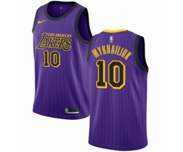 Men's Nike Los Angeles Lakers #10 Sviatoslav Mykhailiuk Authentic Purple NBA Jersey - City Edition