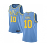 Men's Nike Los Angeles Lakers #10 Tyler Ennis Swingman Blue Hardwood Classics NBA Jersey