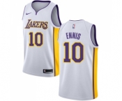 Men's Nike Los Angeles Lakers #10 Tyler Ennis Swingman White NBA Jersey - Association Edition