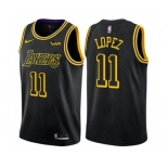 Men's Nike Los Angeles Lakers #11 Brook Lopez Swingman Black City Edition NBA Jersey