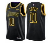 Men's Nike Los Angeles Lakers #11 Brook Lopez Swingman Black City Edition NBA Jersey