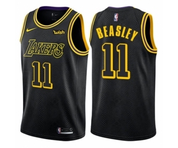 Men's Nike Los Angeles Lakers #11 Michael Beasley Authentic Black City Edition NBA Jersey