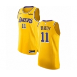 Men's Nike Los Angeles Lakers #11 Michael Beasley Authentic Gold NBA Jersey - Icon Edition