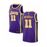 Men's Nike Los Angeles Lakers #11 Michael Beasley Authentic Purple NBA Jersey - Statement Edition