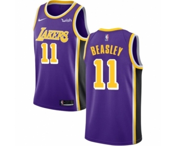 Men's Nike Los Angeles Lakers #11 Michael Beasley Authentic Purple NBA Jersey - Statement Edition