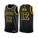 Men's Nike Los Angeles Lakers #12 Channing Frye Authentic Black City Edition NBA Jersey