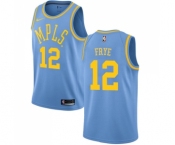 Men's Nike Los Angeles Lakers #12 Channing Frye Authentic Blue Hardwood Classics NBA Jersey