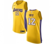 Men's Nike Los Angeles Lakers #12 Channing Frye Authentic Gold Home NBA Jersey - Icon Edition