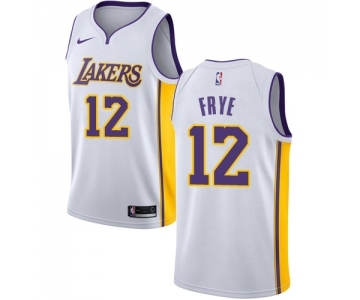 Men's Nike Los Angeles Lakers #12 Channing Frye Authentic White NBA Jersey - Association Edition