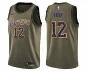 Men's Nike Los Angeles Lakers #12 Channing Frye Swingman Green Salute to Service NBA Jersey