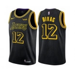 Men's Nike Los Angeles Lakers #12 Vlade Divac Swingman Black City Edition NBA Jersey