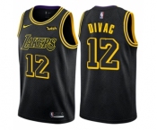 Men's Nike Los Angeles Lakers #12 Vlade Divac Swingman Black City Edition NBA Jersey