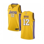 Men's Nike Los Angeles Lakers #12 Vlade Divac Swingman Gold Home NBA Jersey - Icon Edition