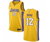 Men's Nike Los Angeles Lakers #12 Vlade Divac Swingman Gold Home NBA Jersey - Icon Edition