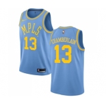 Men's Nike Los Angeles Lakers #13 Wilt Chamberlain Swingman Blue Hardwood Classics NBA Jersey