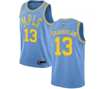 Men's Nike Los Angeles Lakers #13 Wilt Chamberlain Swingman Blue Hardwood Classics NBA Jersey