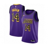 Men's Nike Los Angeles Lakers #14 Brandon Ingram Authentic Purple NBA Jersey - City Edition