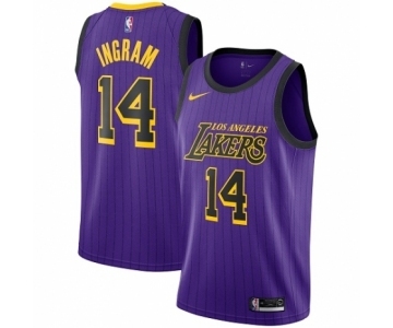 Men's Nike Los Angeles Lakers #14 Brandon Ingram Authentic Purple NBA Jersey - City Edition