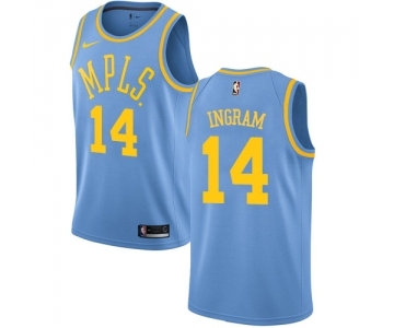 Men's Nike Los Angeles Lakers #14 Brandon Ingram Swingman Blue Hardwood Classics NBA Jersey