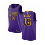 Men's Nike Los Angeles Lakers #15 Moritz Wagner Authentic Purple NBA Jersey - City Edition