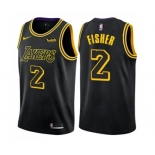 Men's Nike Los Angeles Lakers #2 Derek Fisher Swingman Black City Edition NBA Jersey