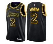 Men's Nike Los Angeles Lakers #2 Derek Fisher Swingman Black City Edition NBA Jersey