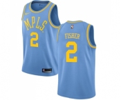 Men's Nike Los Angeles Lakers #2 Derek Fisher Swingman Blue Hardwood Classics NBA Jersey