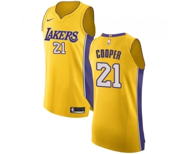 Men's Nike Los Angeles Lakers #21 Michael Cooper Authentic Gold Home NBA Jersey - Icon Edition