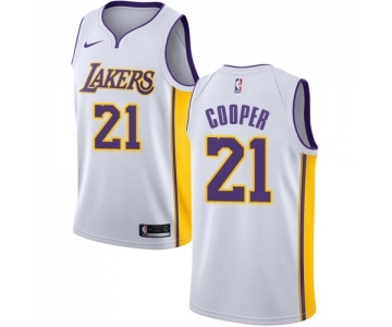 Men's Nike Los Angeles Lakers #21 Michael Cooper Swingman White NBA Jersey - Association Edition