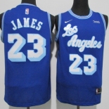 Men's Nike Los Angeles Lakers #23 LeBron James Authentic Blue Jerseys