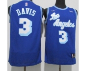 Men's Nike Los Angeles Lakers #3 Anthony Davis Authentic Blue Jerseys