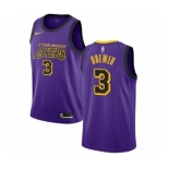 Men's Nike Los Angeles Lakers #3 Corey Brewer Authentic Purple NBA Jersey - City Edition