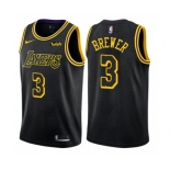 Men's Nike Los Angeles Lakers #3 Corey Brewer Swingman Black City Edition NBA Jersey