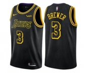 Men's Nike Los Angeles Lakers #3 Corey Brewer Swingman Black City Edition NBA Jersey