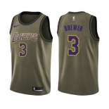 Men's Nike Los Angeles Lakers #3 Corey Brewer Swingman Green Salute to Service NBA Jersey