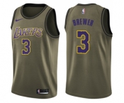 Men's Nike Los Angeles Lakers #3 Corey Brewer Swingman Green Salute to Service NBA Jersey