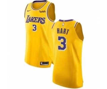 Men's Nike Los Angeles Lakers #3 Josh Hart Authentic Gold NBA Jersey - Icon Edition