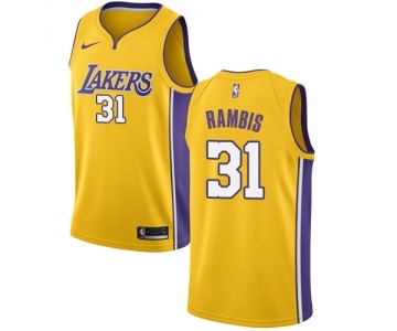 Men's Nike Los Angeles Lakers #31 Kurt Rambis Swingman Gold Home NBA Jersey - Icon Edition