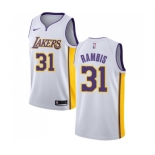 Men's Nike Los Angeles Lakers #31 Kurt Rambis Swingman White NBA Jersey - Association Edition