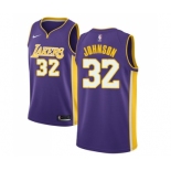 Men's Nike Los Angeles Lakers #32 Magic Johnson Swingman Purple NBA Jersey - Statement Edition