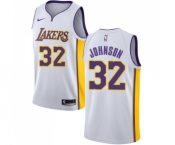 Men's Nike Los Angeles Lakers #32 Magic Johnson Swingman White NBA Jersey - Association Edition