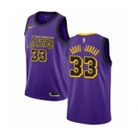 Men's Nike Los Angeles Lakers #33 Kareem Abdul-Jabbar Authentic Purple NBA Jersey - City Edition