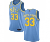 Men's Nike Los Angeles Lakers #33 Kareem Abdul-Jabbar Swingman Blue Hardwood Classics NBA Jersey