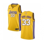 Men's Nike Los Angeles Lakers #33 Kareem Abdul-Jabbar Swingman Gold Home NBA Jersey - Icon Edition