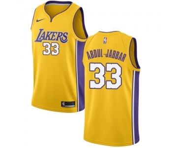 Men's Nike Los Angeles Lakers #33 Kareem Abdul-Jabbar Swingman Gold Home NBA Jersey - Icon Edition