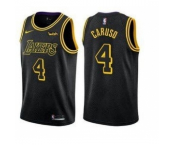 Men's Nike Los Angeles Lakers #4 Alex Caruso Swingman Black NBA Jersey - City Edition